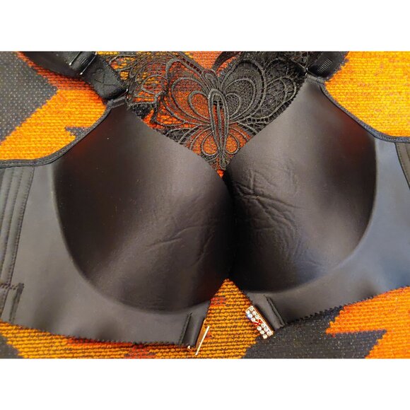 NEW Doosinki Women's Plus Size Black Butterfly Bra Front Close. Wireless.  42/95 - Picture 2 of 6